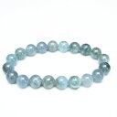 アクアマリン ブレスレット 10mm 藍玉 ブレス aqua marine bracelet 3月の誕生石 メンズ レディース 一点物 送料無料 111-269...