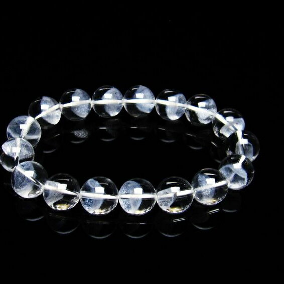 ホワイトファントム ブレスレット 12mm PhantomQuartz Bracelet 幻影水晶 ブレス ファントムクォーツ メンズ レディース 一点物 [送料無料] 111-21343