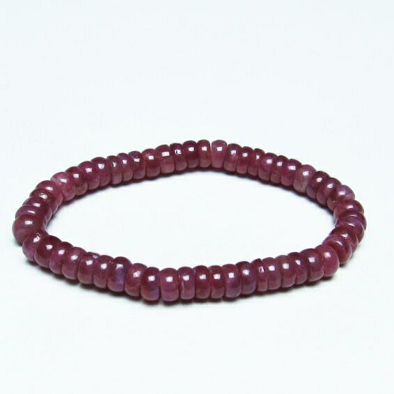 ルビー ブレスレット 7mm 紅玉 ブレス ruby bracelet 一点物 送料無料 111-28768