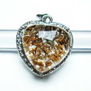 \18日はポイント5倍/ ガーデンクォーツ ペンダント ハート 苔入り水晶 ペンダントトップ gardenquartz 庭園水晶 Heart pendant 事...