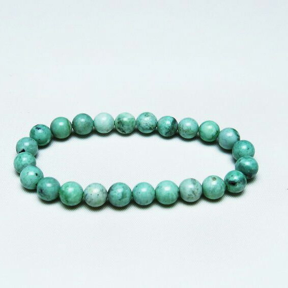 バリサイト ブレスレット 8mm バリッシャー石 ユタライト バリシア石 ブレス Variscite bracelet パワーストーン 天然石 一点物 メール便可  111-29010