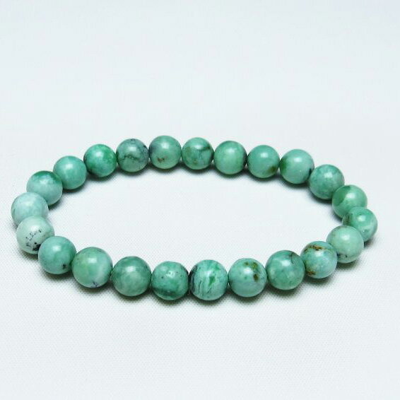 バリサイト ブレスレット 8mm バリッシャー石 ユタライト バリシア石 ブレス Variscite bracelet パワーストーン 天然石 一点物 メール便可  111-29016