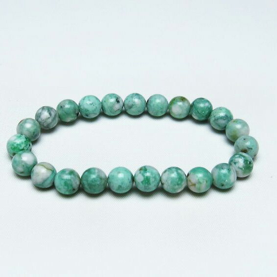 バリサイト ブレスレット 8mm Variscite bracelet ユタライト バリシア石 ブレス バリッシャー石 パワーストーン 天然石 一点物 メール便可  111-29017