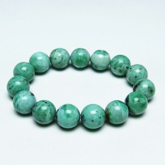 バリサイト ブレスレット 14mm Variscite bracelet ユタライト バリシア石 ブレス バリッシャー石 パワーストーン 天然石 一点物 メール便可  111-29038