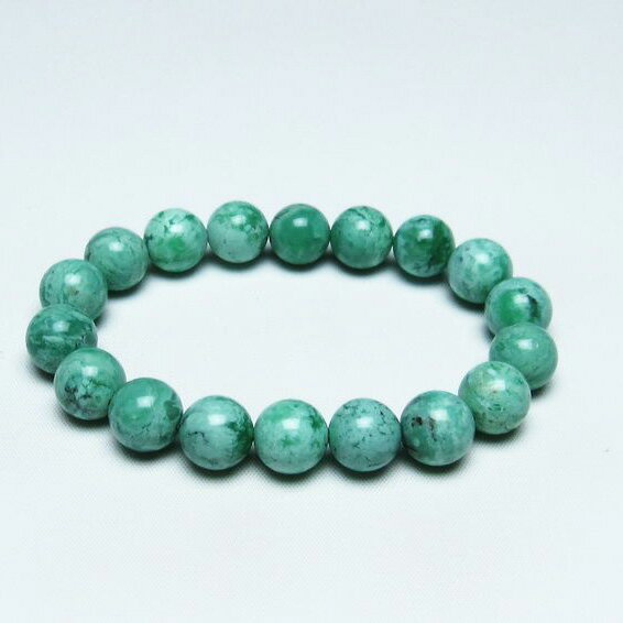 バリサイト ブレスレット 12mm バリシア石 ブレス Variscite bracelet バリッシャー石 ユタライト パワーストーン 天然石 一点物 メール便可  111-29042