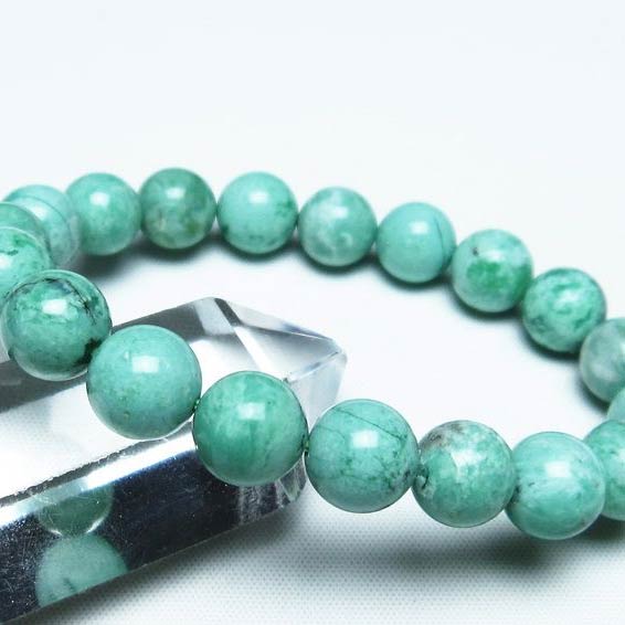 バリサイト ブレスレット 10mm バリシア石 ブレス Variscite bracelet バリッシャー石 ユタライト パワーストーン 天然石 一点物 メール便可  111-29051