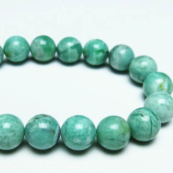 バリサイト ブレスレット 10mm バリシア石 ブレス Variscite bracelet バリッシャー石 ユタライト パワーストーン 天然石 一点物 メール便可  111-29087