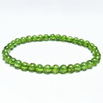 ペリドット ブレスレット 5mm カンラン石 bracelet 橄欖石 peridot ブレス 8月の誕生石 メンズ レディース 一点物 メール便可 [M便 1/10] 111-19169