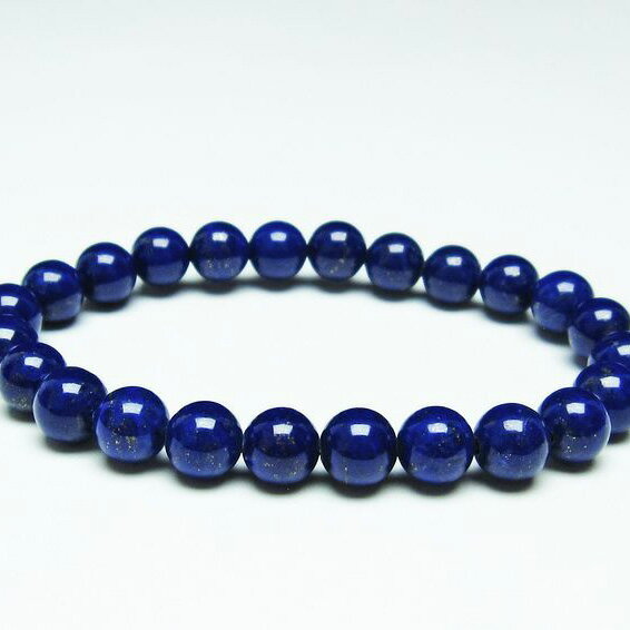 ラピスラズリ ブレスレット 8mm lapis lazuli 瑠璃 ブレス bracelet 9月 12月の誕生石 七宝 開運 風水 メンズ ディース 一点物 [送料無料] 111-31089