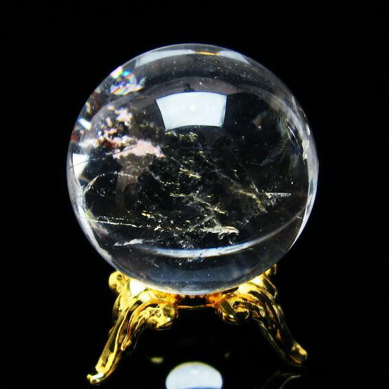 アイリスクォーツ 水晶 丸玉 虹入り 25mm 台座付属 スフィア iris 天然 水...
