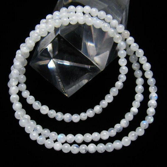 ムーンストーン ブレスレット ネックレス 兼用 3重 3連 月長石 フェルドスパー moon stone bracelet ブレス necklace 6月の誕生石 一点物 メール便可 [M便 1/5] 111-34811