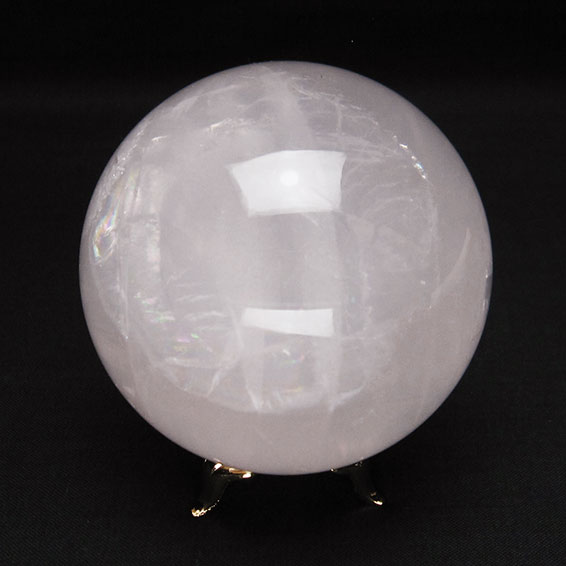 ミルキークォーツ 丸玉 68mm 台座付属 ピンク スフィア milky quartz 乳石...