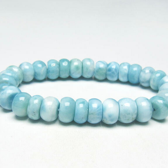 ラリマー ブレスレット 11mm ソーダ珪灰石 ブルーペクトライト pectolite 曹灰針石 larimar bracelet ラリマール ブレス メンズ レディース 一点物 送料無料 111-34231