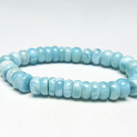 ラリマー ブレスレット 10mm larimar ラリマール pectolite ブルーペクトライト bracelet ソーダ珪灰石 一点物 送料無料 111-34233