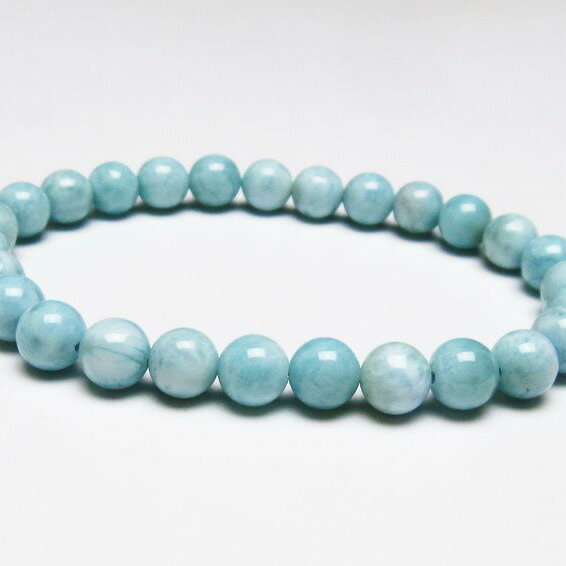 ラリマー ブレスレット 7mm ラリマール ブレス ソーダ珪灰石 ペクトライト pectolite ブルーペクトライト larimar bracelet 一点物 送料無料 111-38133