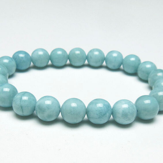 ラリマー ブレスレット 9mm ラリマール ブレス ソーダ珪灰石 ペクトライト pectolite ブルーペクトライト larimar bracelet 一点物 送料無料 111-38269