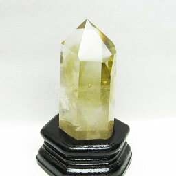 シトリン 六角柱 シトリンクォーツ ポイント citrine quartz 黄水晶 イエロー 台座付属 一点物 送料無料 152-2930