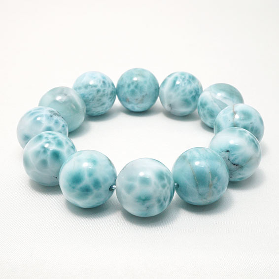 ラリマー ブレスレット 20mm ラリマール ブレス larimar bracelet ペクトライト pectolite 一点物 送料無料 199-169