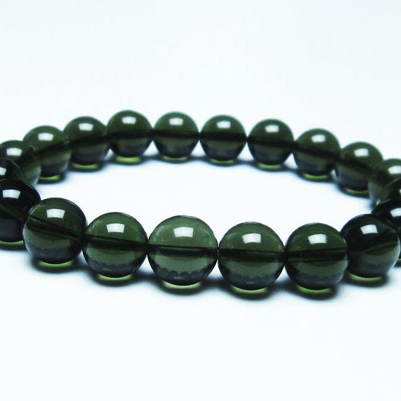 モルダバイト ブレスレット 9mm moldavite bracelet モルダゥ石 ブレス 隕石由来 天然ガラス 一点物 送料無料 199-245