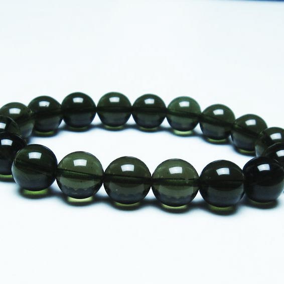 モルダバイト ブレスレット 11mm moldavite bracelet モルダゥ石 ブレス 隕石由来 天然ガラス 一点物 送料無料 199-248