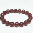 ストロベリークォーツ ブレスレット 12mm 苺水晶 ブレス bracelet 一点物 送料無料 111-40306