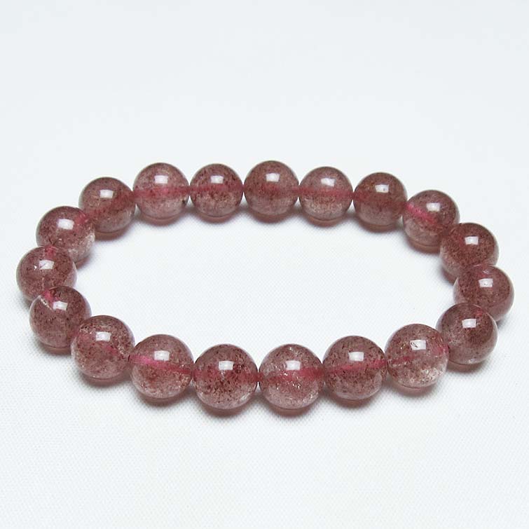 ＼P5倍＆最大2,000円OFF／ ストロベリークォーツ ブレスレット 10mm 苺水晶 ブレス bracelet 一点物 メール便可 [M便 1/10] 111-40320