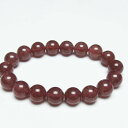 ストロベリークォーツ ブレスレット 12mm 苺水晶 ブレス bracelet 一点物 送料無料 111-40376