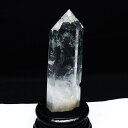 水晶 六角柱 水晶 ポイント 台座付属 天然水晶 浄化 置物 原石 すいしょう 一点物 送料無料 152-3092