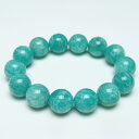 アマゾナイト ブレスレット 15mm アマゾンジェイド amazonstone てんが石 アマゾンストーン ブレス amazonite bracelet 一点物 送料無料 111-40974