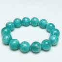アマゾナイト ブレスレット 15mm アマゾンジェイド amazonstone てんが石 アマゾンストーン ブレス amazonite bracelet 一点物 送料無料 111-40978