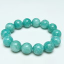 アマゾナイト ブレスレット 15mm アマゾンジェイド amazonstone てんが石 アマゾンストーン ブレス amazonite bracelet 一点物 送料無料 111-40979