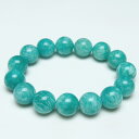 アマゾナイト ブレスレット 14mm アマゾンジェイド amazonstone てんが石 アマゾンストーン ブレス amazonite bracelet 一点物 送料無料 111-40980