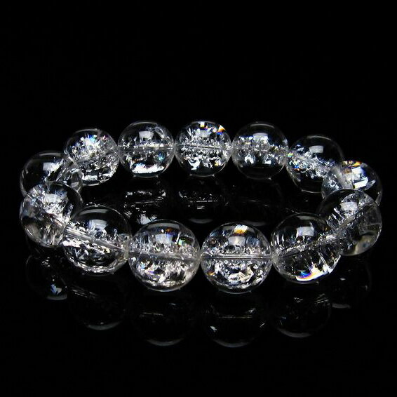 アイリスクォーツ 水晶 ブレスレット 18mm iris bracelet ブレス 一点物 送料無料 111-20259
