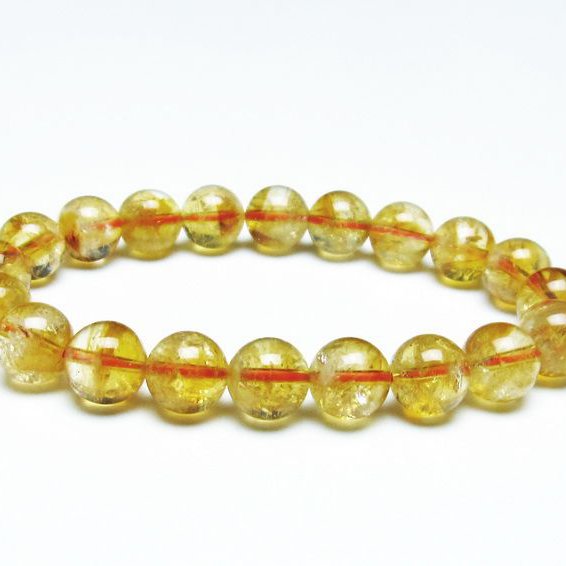 シトリンクォーツ ブレスレット 虹入り 10mm 一点物 メール便可 [M便 1/10] 111-38755