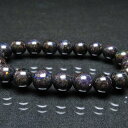 ブラックオパール ブレスレット 10mm ブラックマトリックスオパール ブレス 一点物 送料無料 111-37582