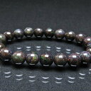 ブラックオパール ブレスレット 10mm ブラックマトリックスオパール ブレス 一点物 送料無料 111-37890