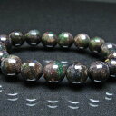 ブラックオパール ブレスレット 12mm ブラックマトリックスオパール ブレス 一点物 送料無料 111-37905