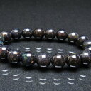ブラックオパール ブレスレット 11mm ブラックマトリックスオパール ブレス 一点物 送料無料 111-37932