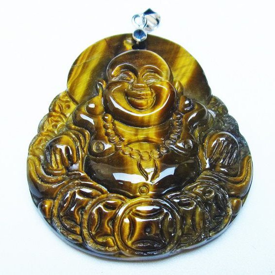 タイガーアイ ペンダント 布袋様 イエロータイガーアイ ペンダントトップ 一点物 メール便可 [M便 1/20..