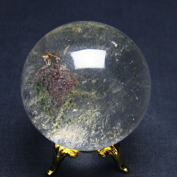 水晶 丸玉 43mm 台座付属 水晶玉 天然水晶 クリスタル 球体 スフィア 置物...