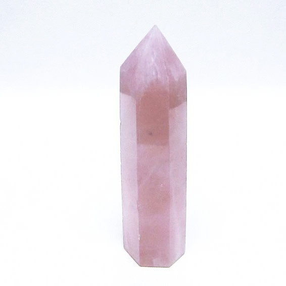 ローズクォーツ ポイント ばら石英 六角柱 rose quartz 一点物 142-7283