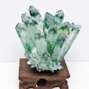 緑水晶 クラスター 原石 台座付属 一点物 送料無料 182-7445