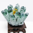 緑水晶 クラスター 原石 台座付属 一点物 送料無料 182-7451(3)