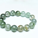 グリーンファントム ブレスレット 15mm ファントムクォーツ ブレス 幻影水晶 phantom quartz ファントム水晶 bracelet 一点物 送料無料 111-44188