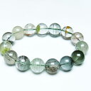 グリーンファントム ブレスレット 14mm ファントムクォーツ ブレス 幻影水晶 phantom quartz ファントム水晶 bracelet 一点物 送料無料 111-44192