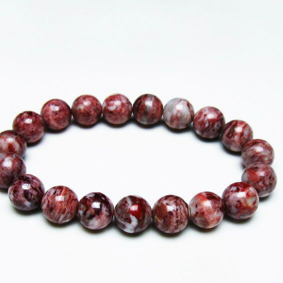 ＼お買い物マラソン PT2倍／ シナバーインクォーツ ブレスレット 11mm シナバークォーツ ブレス 辰砂 シンシャ bracelet 一点物 送料無料 111-44447