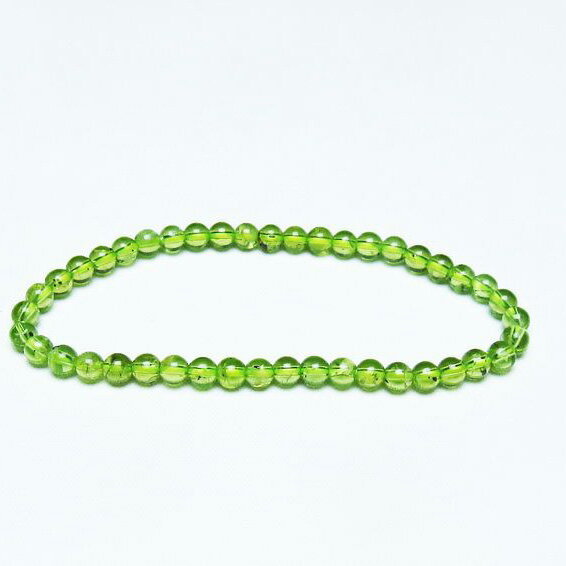 ペリドット ブレスレット 5mm カンラン石 ブレス peridot bracelet 8月の誕生石 一点物 メール便可 [M便 1/10] 111-45036