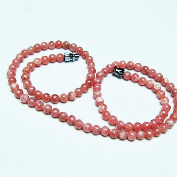 インカローズ ネックレス 菱マンガン鉱 ロードクロサイト necklace インカの薔薇 inca rose 一点物 メ..