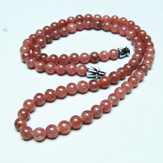 インカローズ ネックレス 菱マンガン鉱 ロードクロサイト necklace インカの薔薇 inca rose 一点物 メ..