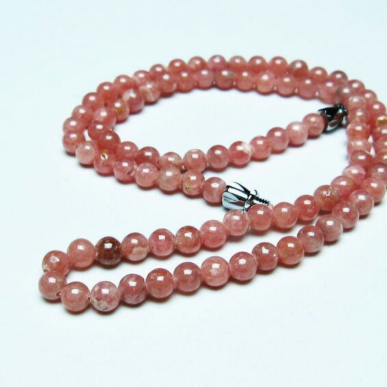 インカローズ ネックレス 菱マンガン鉱 ロードクロサイト necklace インカの薔薇 inca rose 一点物 メ..